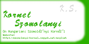 kornel szomolanyi business card